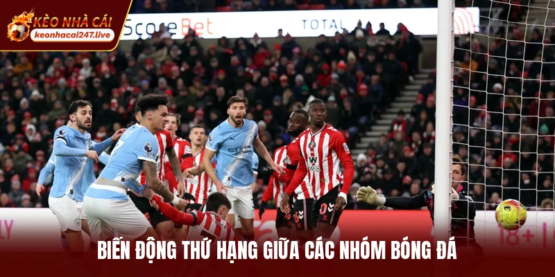 Biến động thứ hạng giữa các nhóm bóng đá